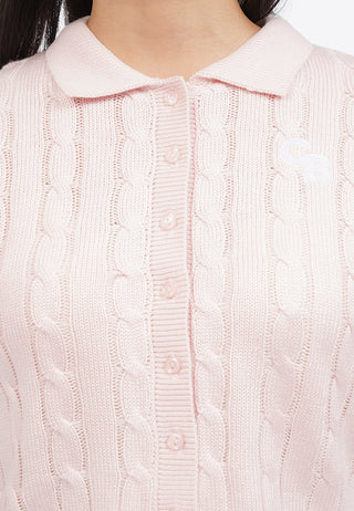 Cable Knit Button Up Top