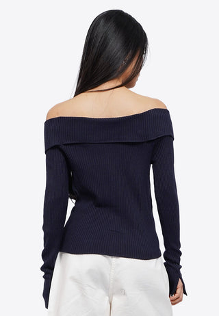 Button Up Off Shoulder Top