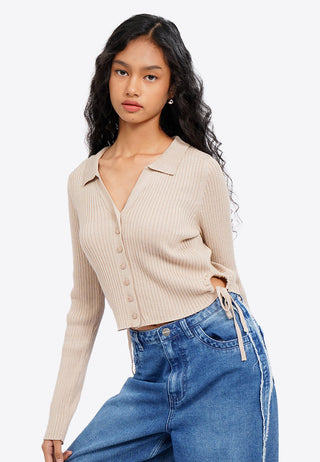 Side Knot Long Sleeve Top