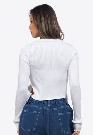 Long Sleeve Crop Knit Top