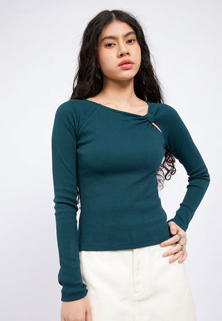 Cut Out Details Long Sleeve Top