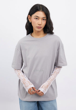 Oversized Double Layer Lace Top