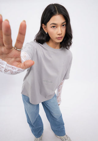 Oversized Double Layer Lace Top