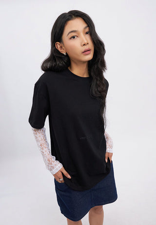 Oversized Double Layer Lace Top