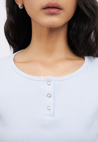 Long Sleeve Textured Henley Top
