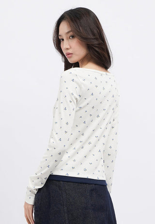 Long Sleeve Double Layer Petal Top