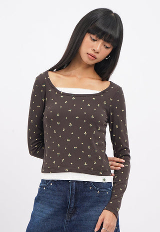 Long Sleeve Double Layer Petal Top