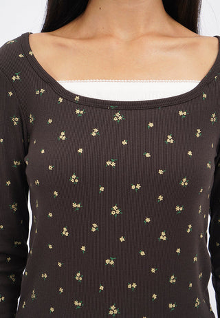 Long Sleeve Double Layer Petal Top