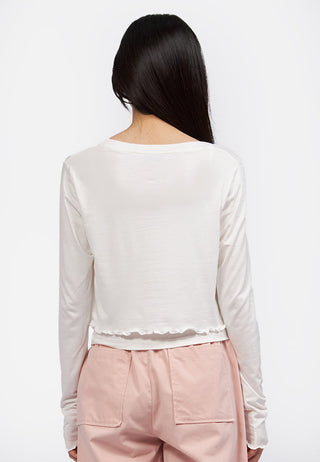 Double Layered Long Sleeve Crop Top