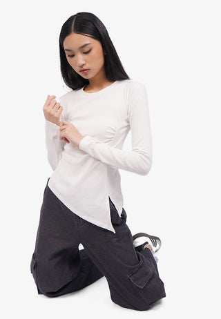 Side Ruched Long Sleeve Top