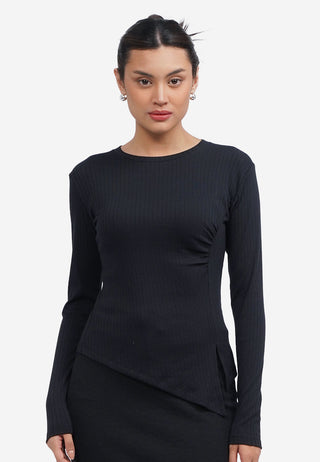 Side Ruched Long Sleeve Top