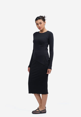 Side Ruched Long Sleeve Top