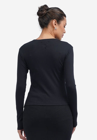 Side Ruched Long Sleeve Top
