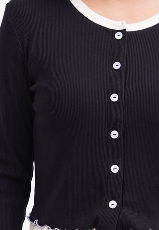 Contrast Hem Long Sleeve Top