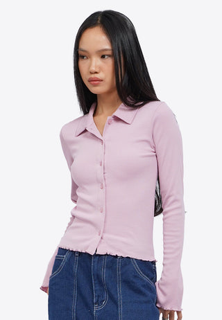 Button Up Long Sleeve Top