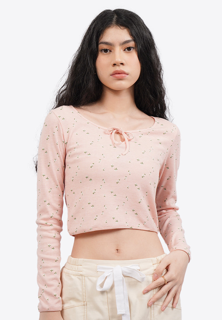 Long Sleeve Rib Top with Ribbon Details – COLORBOX - Indonesia