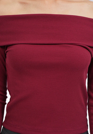 Long Sleeve Off Shoulder Top