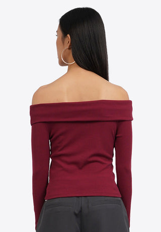 Long Sleeve Off Shoulder Top