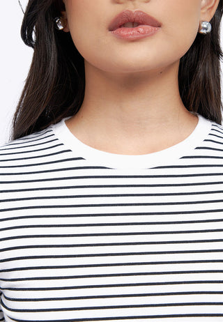 Fitted Long Sleeve Stripes T-Shirt