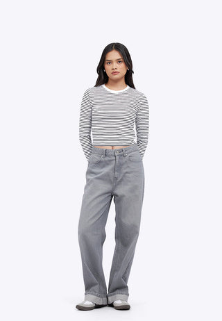 Fitted Long Sleeve Stripes T-Shirt