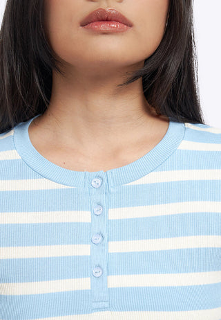 Long Sleeve Fitted Stripes Top