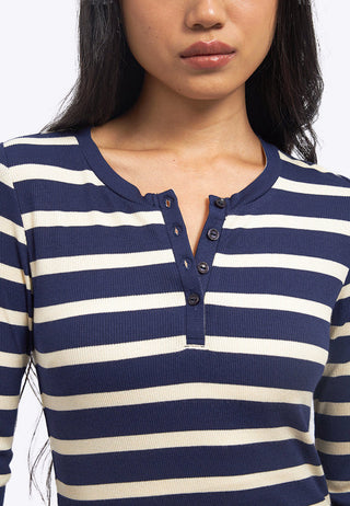 Long Sleeve Fitted Stripes Top