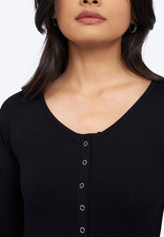 Long Sleeve Top with Snap Button