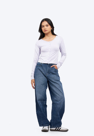 Long Sleeve Top with Snap Button