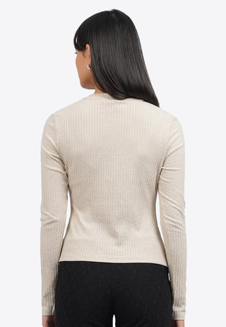 Asymmetric Side Ruched Long Sleeve Top