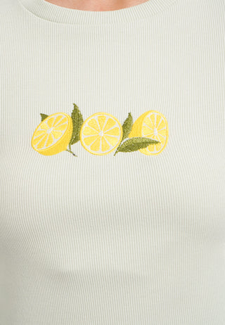 Fruit Embroidery Long Sleeve Top