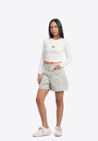 Fruit Embroidery Long Sleeve Top