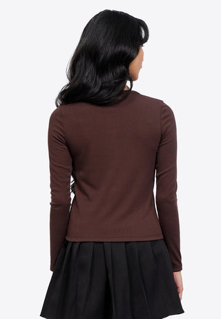 Henley Ribbed Long Sleeve Top