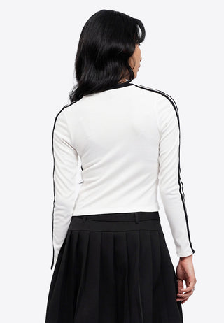 Embroidered Long Sleeve Crop Top