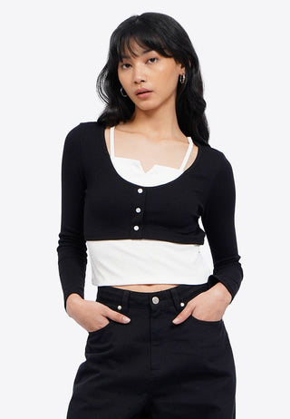 Double Layered Long Sleeve Top