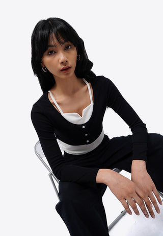 Double Layered Long Sleeve Top