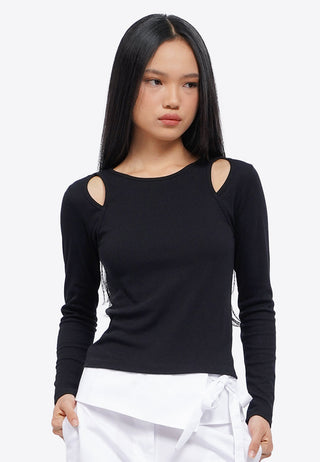 Cut Out Details Long Sleeve Top