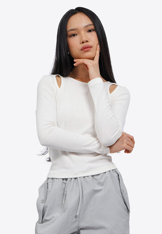 Cut Out Details Long Sleeve Top