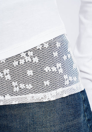 Long Sleeve Top with Lace Details