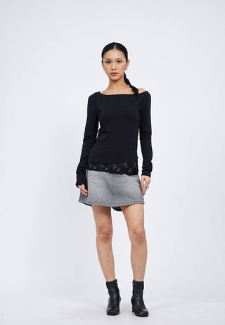 Long Sleeve Top with Lace Details