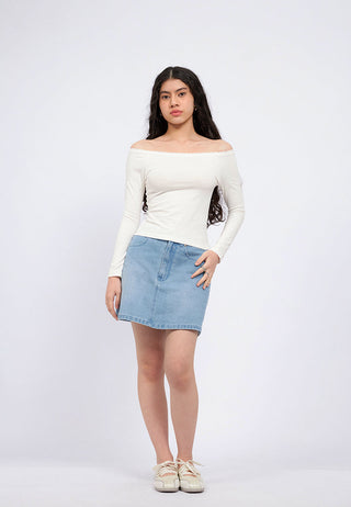 Off Shoulder Long Sleeve Lace Top