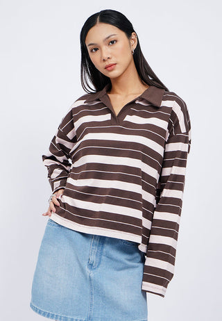 Oversized Long Sleeve Polo Shirt