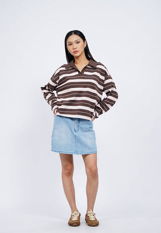 Oversized Long Sleeve Polo Shirt