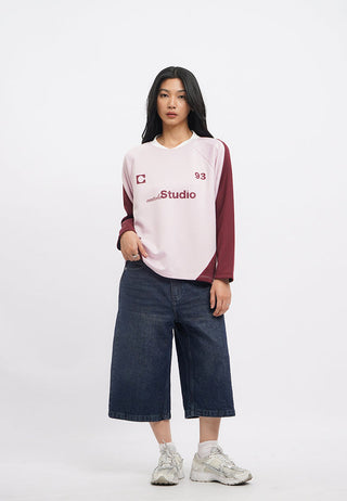 Long Sleeve Printed Jersey Top