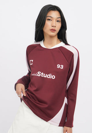 Long Sleeve Printed Jersey Top
