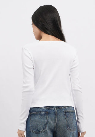 Long Sleeve Textured Henley Top