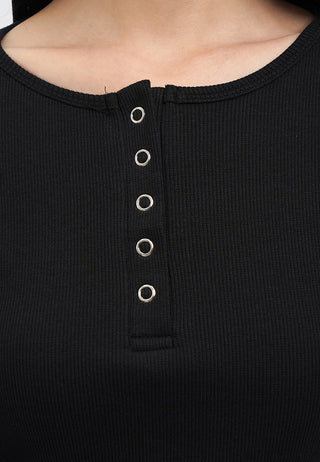 Long Sleeve Textured Henley Top