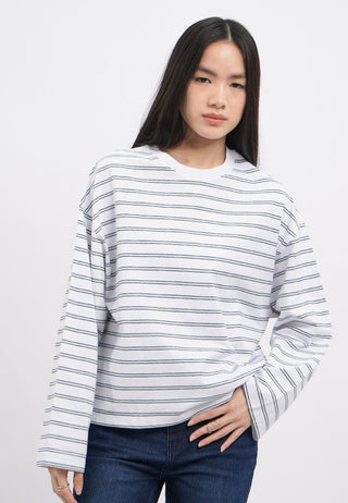Oversized Long Sleeve Stripes T-Shirt