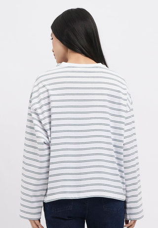 Oversized Long Sleeve Stripes T-Shirt