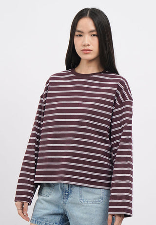 Oversized Long Sleeve Stripes T-Shirt