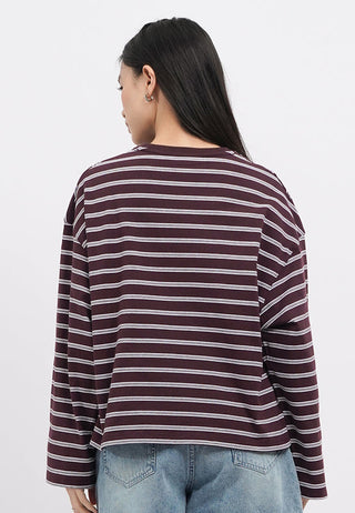 Oversized Long Sleeve Stripes T-Shirt